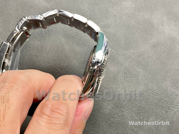 Replica Rolex Datejust 36-126234 da donna, oro bianco, lunetta scanalata, quadrante verde unisex