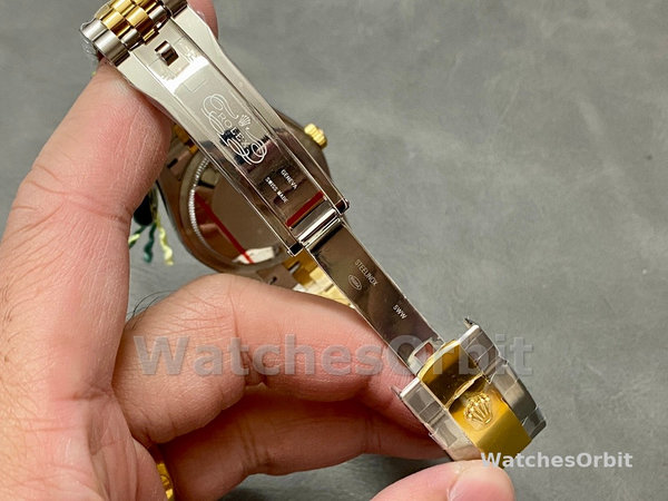 Replica Rolex Datejust 36-m126283rbr 0011, Oro giallo e diamanti, quadrante verde oliva, quadrante verde, quadrante verde
