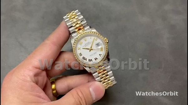 Women's Rolex Datejust 36-M126283RBR 0015, Yellow Gold & Diamonds, White Roman Dial, Women’s White Dial