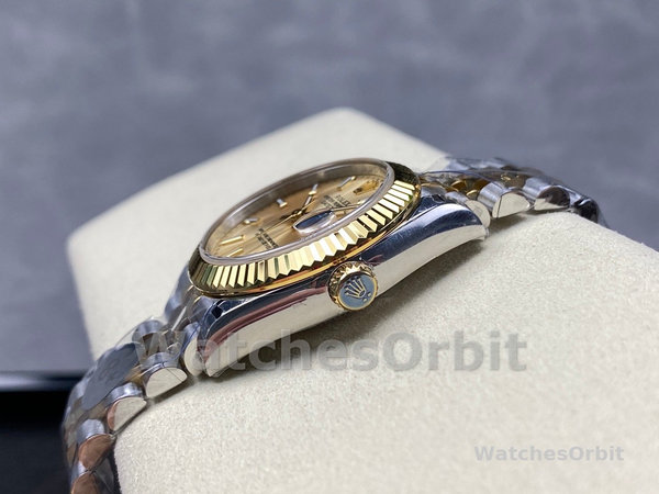 Unisexs Rolex Datejust 36mm Unisex-126233 0015-Champagne Index Dial-Fluted Bezel Champagne Replica Image