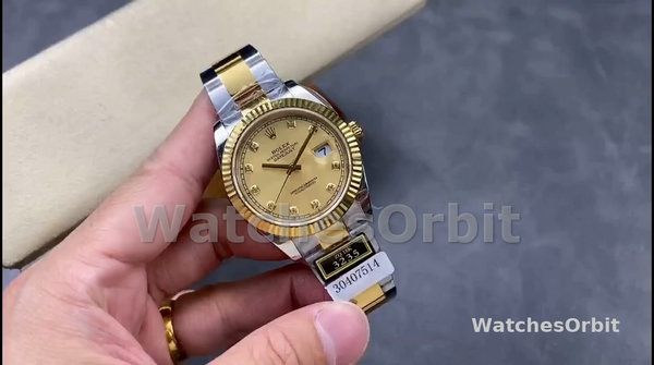 Replique Rolex Datejust 36mm Unisex-126233 0018-Champagne Cadran Diamant Champagne