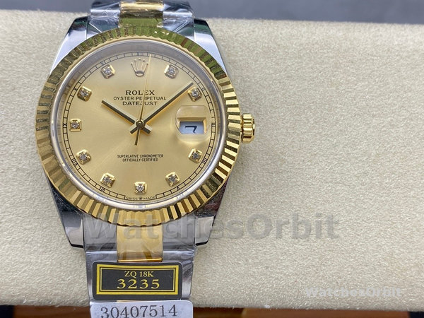Unisexs Rolex Datejust 36mm Unisex-126233 0018-Champagne Diamond Dial Champagne Replica Image