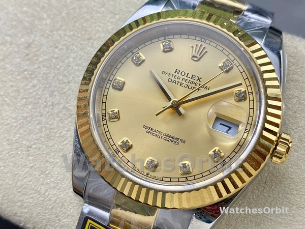 Unisexs Rolex Datejust 36mm Unisex-126233 0018-Champagne Diamond Dial Champagne Replica Image
