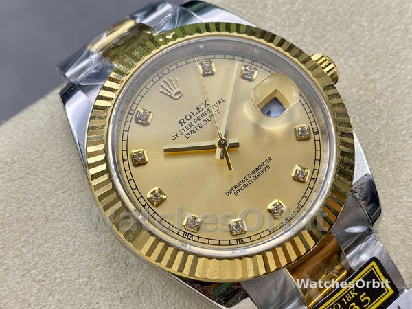 Unisexs Rolex Datejust 36mm Unisex-126233 0018-Champagne Diamond Dial Champagne Replica Image