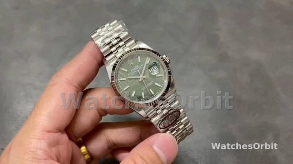 Replica Rolex Datejust 36mm Donna Quadrante Verde Palm Index Jubilee - 126234 0047 Quadrante Verde