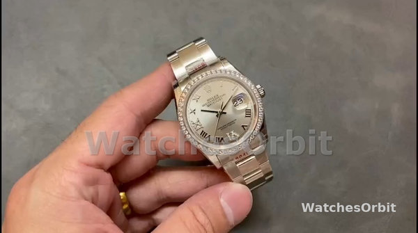 Replica Rolex Datejust 36-m126284rbr 0022 da donna, acciaio inossidabile, quadrante romano argento, Oyster, quadrante argento