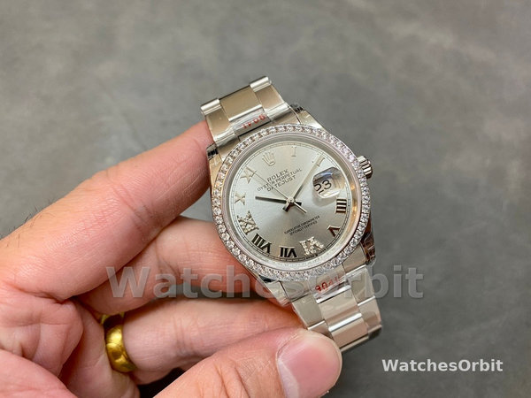 Replica Rolex Datejust 36-m126284rbr 0022 da donna, acciaio inossidabile, quadrante romano argento, Oyster, quadrante argento