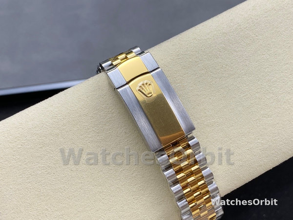 Replica Unisex's Rolex Explorer 36-M124273 0001, zwarte wijzerplaat, geel goud