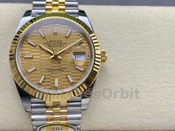 Replica Unisex's Rolex Explorer 36-M124273 0001, zwarte wijzerplaat, geel goud