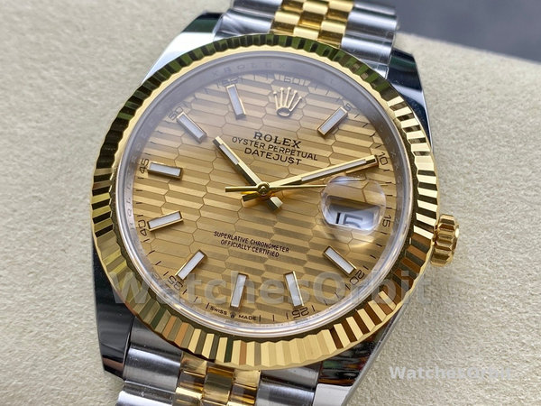 Replica Unisex's Rolex Explorer 36-M124273 0001, zwarte wijzerplaat, geel goud