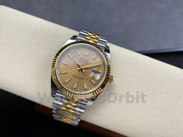 Replica Unisex's Rolex Explorer 36-M124273 0001, zwarte wijzerplaat, geel goud