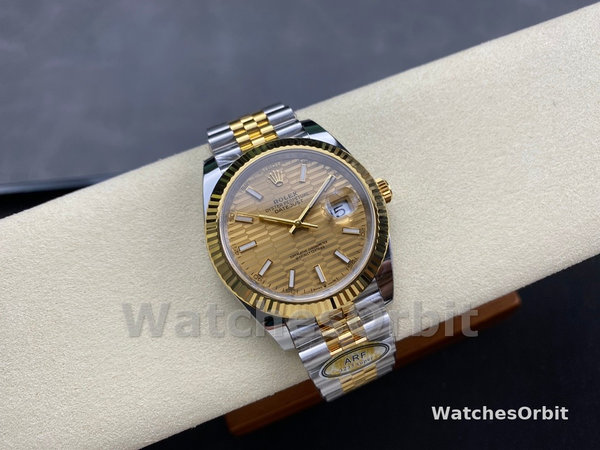 Replica Unisex's Rolex Explorer 36-M124273 0001, zwarte wijzerplaat, geel goud