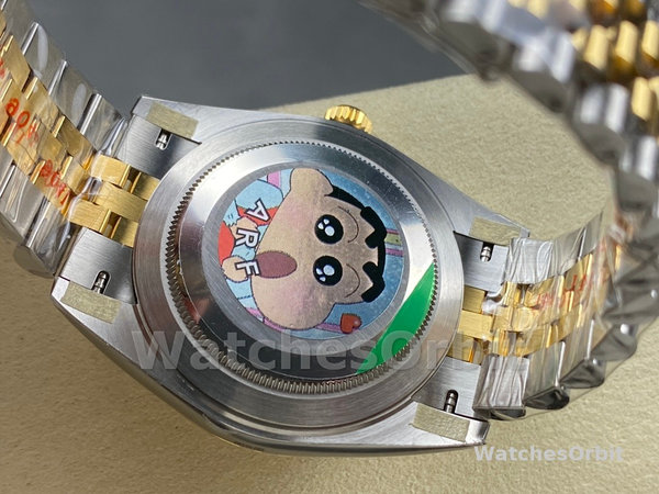 Replica Unisex's Rolex Explorer 36-M124273 0001, zwarte wijzerplaat, geel goud