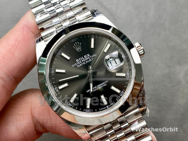 Replica Heren Rolex Datejust 41-126333 0013, zwarte wijzerplaat, geribbelde lunette, zwart voor heren