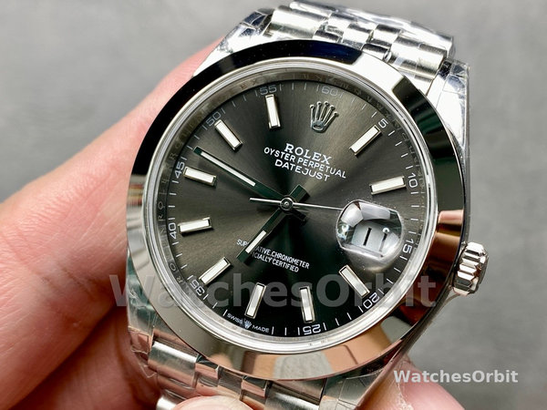 Replica Heren Rolex Datejust 41-126333 0013, zwarte wijzerplaat, geribbelde lunette, zwart voor heren