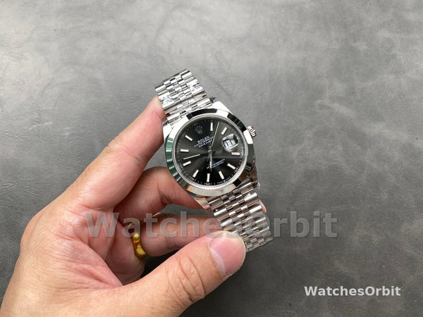 Replica Heren Rolex Datejust 41-126333 0013, zwarte wijzerplaat, geribbelde lunette, zwart voor heren