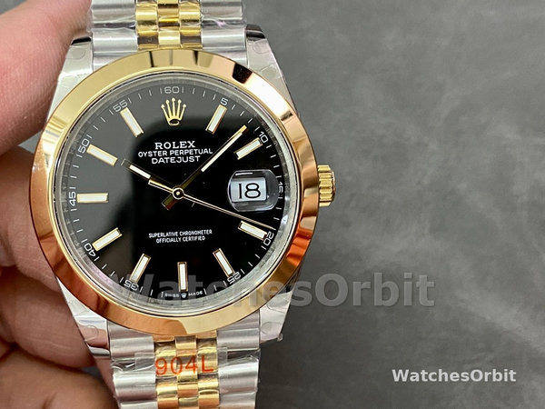 Mens Rolex Datejust 41mm Black Dial Jubilee Bracelet Mens  - M126303 0014 Black Dial Replica Watch Image