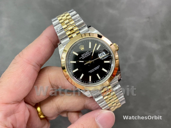 Mens Rolex Datejust 41mm Black Dial Jubilee Bracelet Mens  - M126303 0014 Black Dial Replica Watch Image