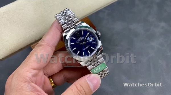 Men's Rolex Datejust 41-126300 0002, Stainless Steel, Blue Fluted Dial, Jubilee Bracelet Blue Dial