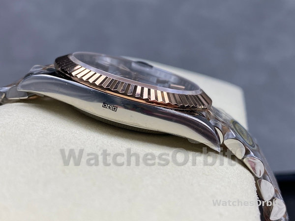 Replica Heren Rolex Datejust 41-126331, Everose goud, zwarte wijzerplaat, jubileum armband zwarte wijzerplaat
