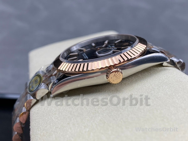 Replica Heren Rolex Datejust 41-126331, Everose goud, zwarte wijzerplaat, jubileum armband zwarte wijzerplaat