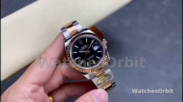 Men's Rolex Datejust 41-126331, Everose Gold, Black Dial, Oyster Bracelet Black Dial