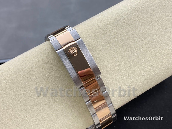Replica Heren Rolex Datejust 41-126331, Evergoud, Zwarte wijzerplaat, Oysterband Zwarte wijzerplaat