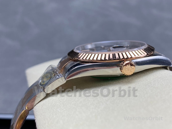 Replica Heren Rolex Datejust 41-126331, Evergoud, Zwarte wijzerplaat, Oysterband Zwarte wijzerplaat