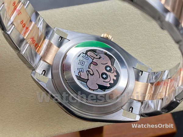 Replica Heren Rolex Datejust 41-126331, Evergoud, Zwarte wijzerplaat, Oysterband Zwarte wijzerplaat