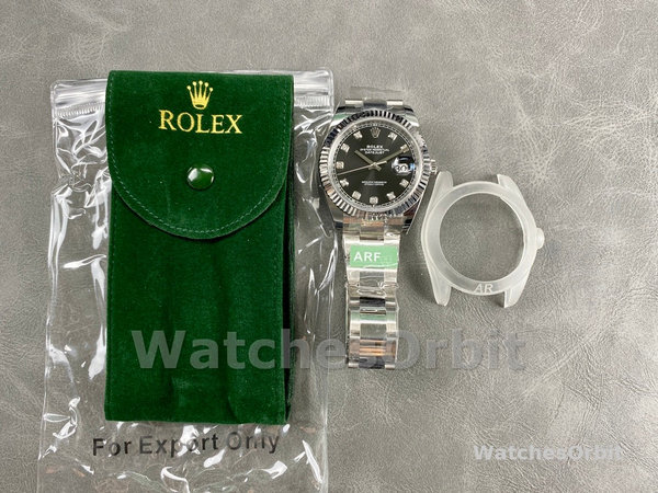 Rolex Datejust 41 Fluted Bezel Black Diamond Dial m126334 0011 Mens Replica Watch