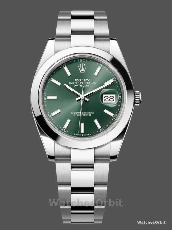 Rolex Datejust 41 Green Stick Dial Oyster m126300 0019 Men's Watch