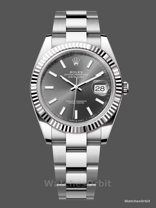 Rolex Datejust 41 Grey Dial Oystersteel & White Gold Steel Strap m126334 0013