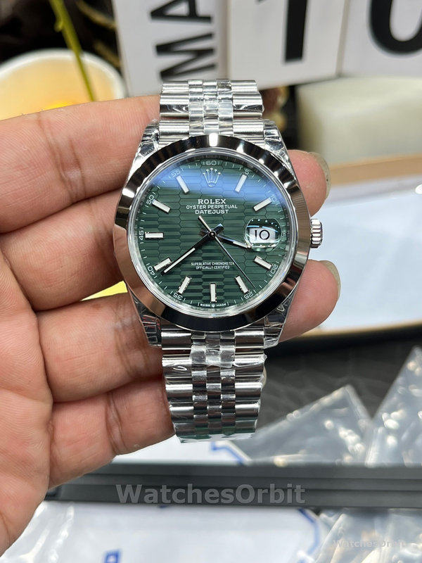 Replica Rolex Datejust 41 Menta Quadrante Verde Acciaio Inox 126300 Uomo Quadrante Verde