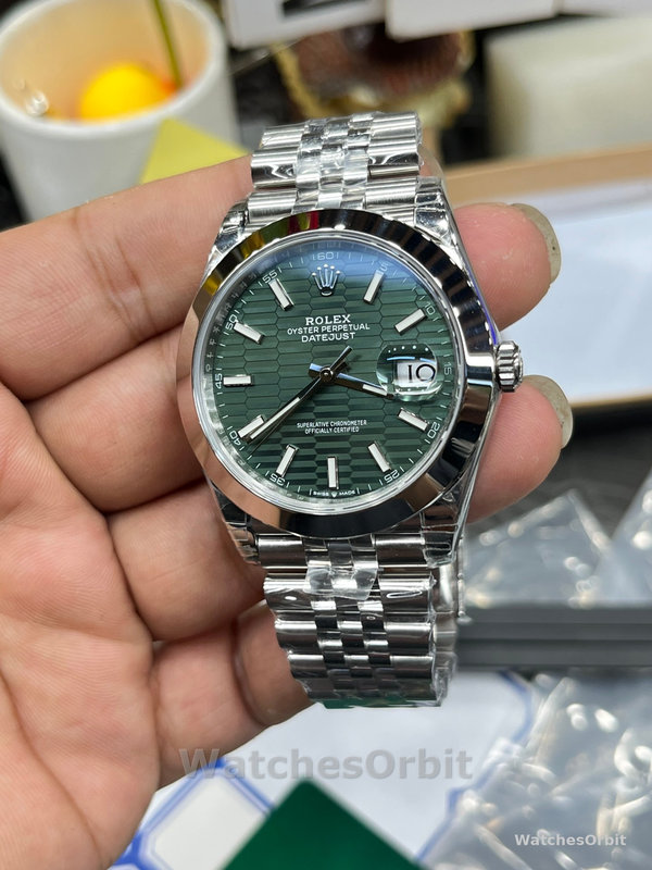 Replica Rolex Datejust 41 Menta Quadrante Verde Acciaio Inox 126300 Uomo Quadrante Verde