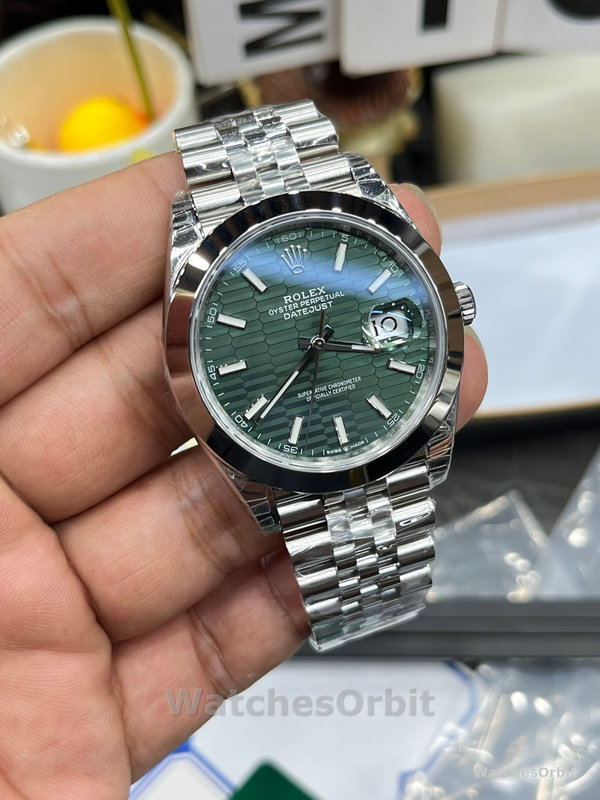 Replica Rolex Datejust 41 Menta Quadrante Verde Acciaio Inox 126300 Uomo Quadrante Verde