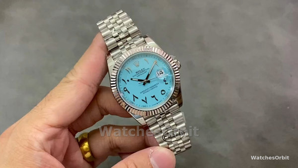Replica Rolex Datejust 41 Ice Blue Dial mit geriffelter Lünette 126334 Herrenuhr