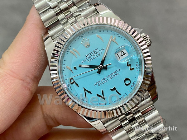 Replica Rolex Datejust 41 Ice Blue Dial mit geriffelter Lünette 126334 Herrenuhr Sportliches Design