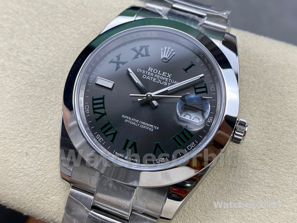 Replica Rolex Datejust 41-M126300 0013, Oyster roestvrij staal, wijzerplaat leisteen, grijze wijzerplaat voor heren