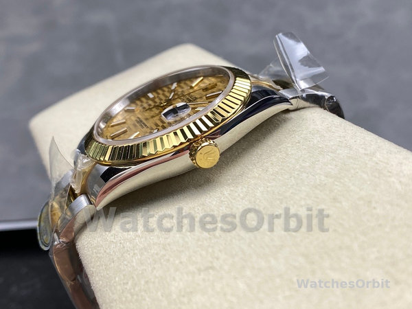 Replica Rolex Datejust 31-m278381RBR 0032 voor dames, roségoud, zilver met bloemmotief, diamanten wijzerplaat, diamanten lunette