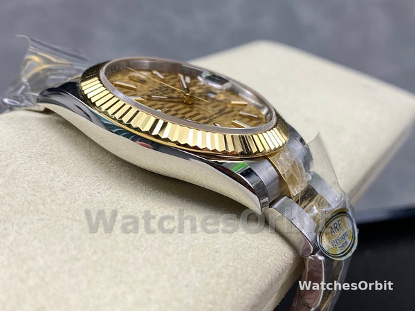 Replica Rolex Datejust 31-m278381RBR 0032 voor dames, roségoud, zilver met bloemmotief, diamanten wijzerplaat, diamanten lunette