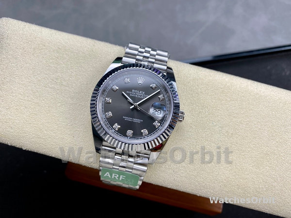 Rolex Datejust 41 Rhodium Diamond Dial Fluted Bezel m126334 0006 Men's Watch