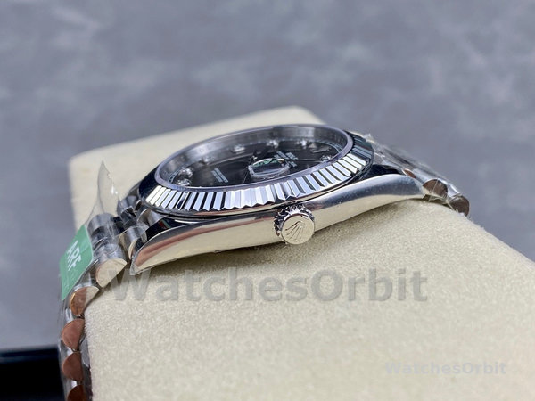 Rolex Datejust 41 Rhodium Diamond Dial Fluted Bezel m126334 0006 Men's Watch