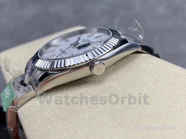 Replica Rolex Datejust 41-M126334 voor heren, roestvrij staal & witgoud, witte wijzerplaat, witte wijzerplaat voor heren