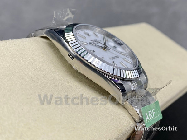 Replica Rolex Datejust 41-M126334 voor heren, roestvrij staal & witgoud, witte wijzerplaat, witte wijzerplaat voor heren
