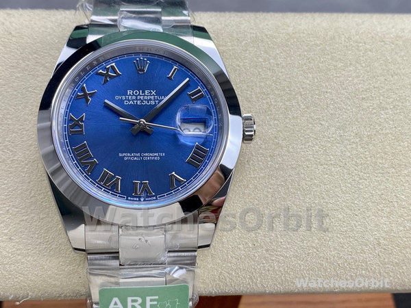 Replica Rolex Datejust 41-M126300 0017, Roestvrij staal, Romeinse wijzerplaat Azzuro Blue, herenblauwe wijzerplaat