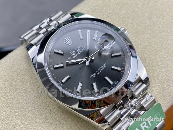 Replica Rolex Datejust 41-M126300 0008 voor heren, roestvrij staal, grijze wijzerplaat, jubileumband
