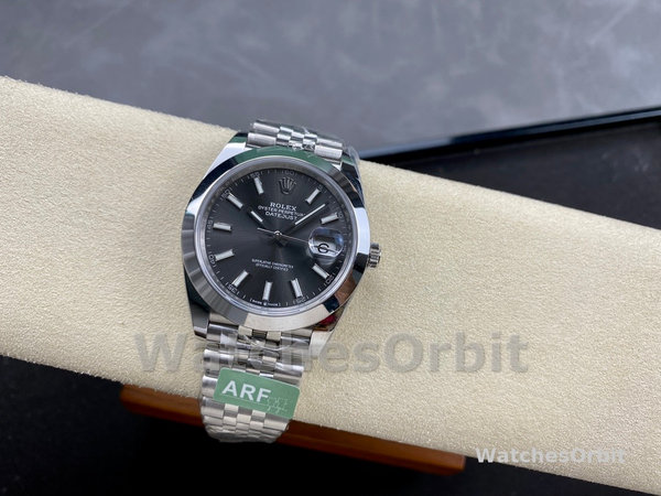 Replica Rolex Datejust 41-M126300 0008 voor heren, roestvrij staal, grijze wijzerplaat, jubileumband