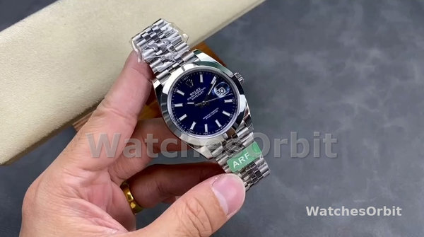 Men's Rolex Datejust 41-126300 0024, Stainless Steel, Blue Stick Dial, Smooth Blue Dial