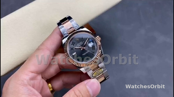 Men's Rolex Datejust 41-m126331 0015, Steel & Everose Gold, Wimbledon Dial, Oyster Band Grey