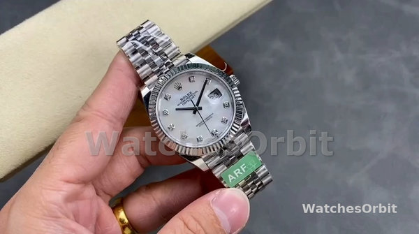 Replica Rolex Datejust 41 Steel White Gold MOP Diamond Dial 126334 Herrenuhr